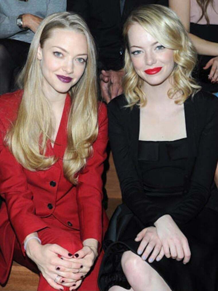 Amanda Seyfried and Emma Stone. Both naked, laying next to you. You can fuck them both however you like, but have to cum inside one of them. Who are you cumming in, and where?