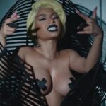 Gangsta nicki Minaj showing off her big fake tits