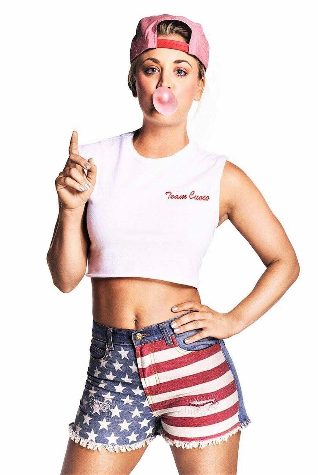 Kaley Cuoco is so hot blowing a bubble from her gum, what would you do?