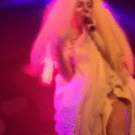 Lady Gaga flashing her bush onstage