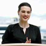 Boss excited to announce you as her right hand man to the company. [Katie McGrath]