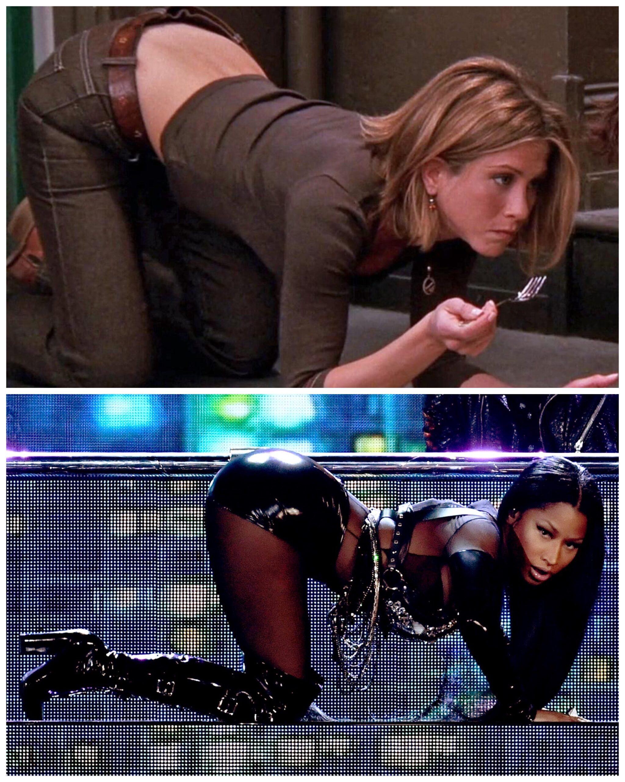 Who looks better on all fours Jennifer Aniston or Nicki