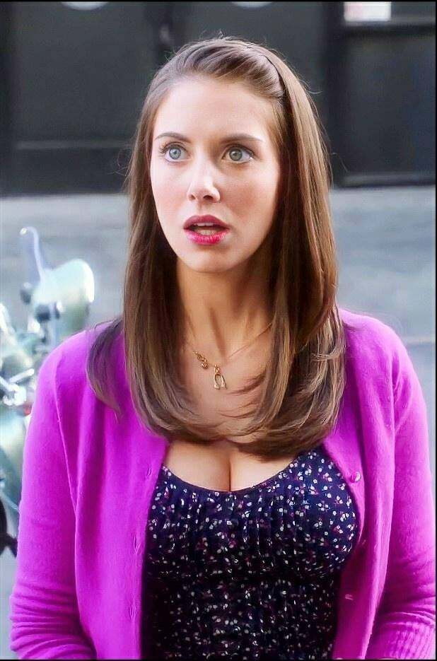 Brainy college babe Alison Brie's reaction when she's assigned to help the class bully in private study