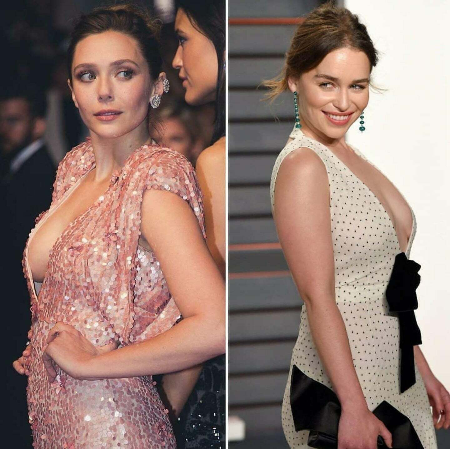 Elizabeth Olsen and Emilia Clarke just got delivered to your house. They are your new fuck dolls. Who would you break in first? How will you treat each one?