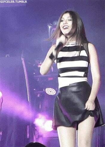 Victoria Justice lifting her skirt