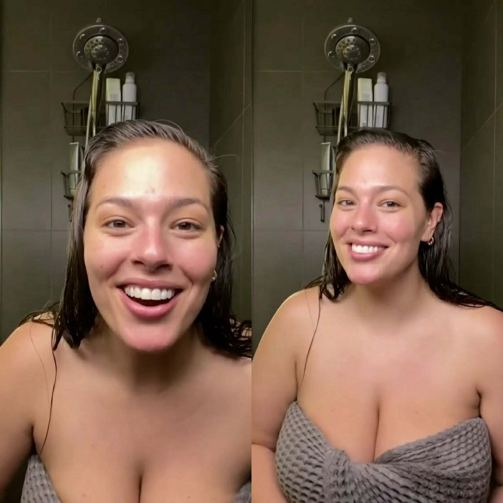 Id join with Ashley Graham in the shower