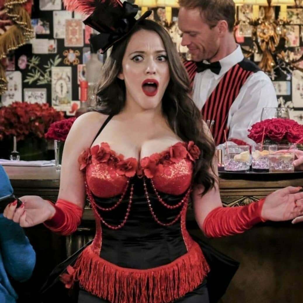 Kat Dennings noticing the amount of men cocks all out