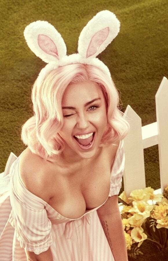 Miley Cyrus and her lovely Easter cleavage