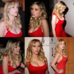 Scarlett Johansson in her iconic red dress