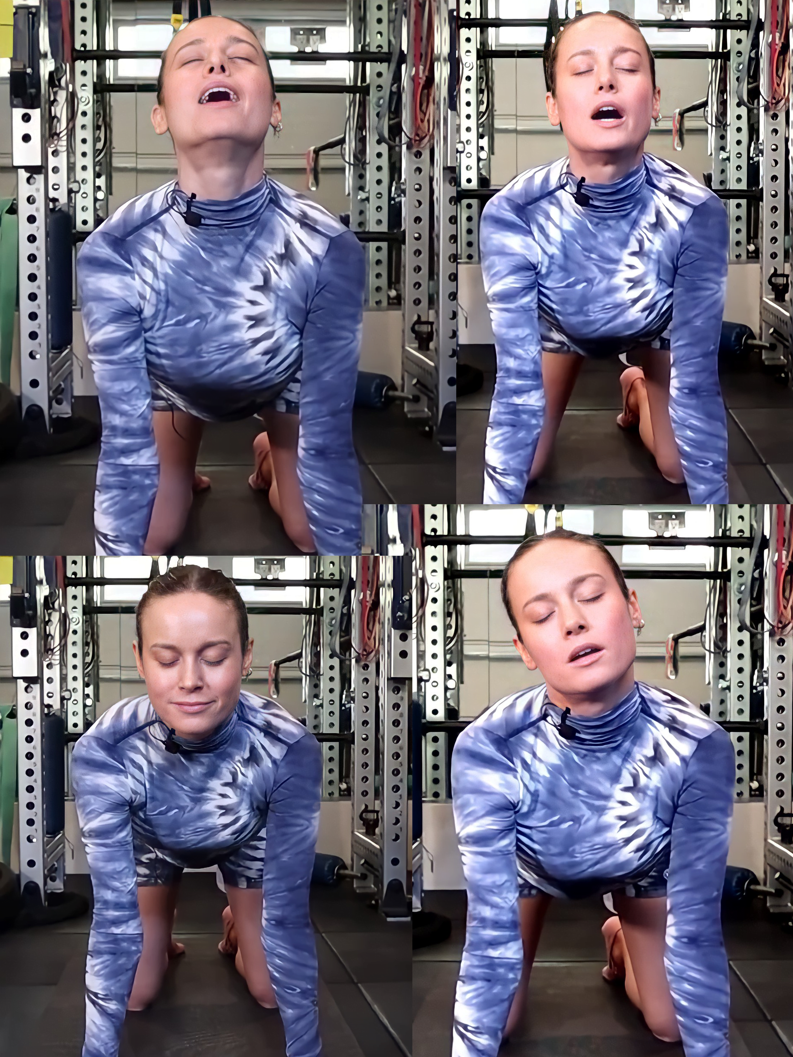 Brie larson surely thinks about her horny fans during workout