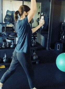 Alexandra Daddario nice ass while working out