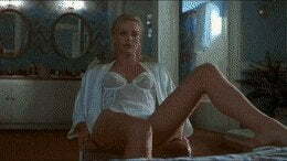 Charlize Theron amazing tits and eat me tease.