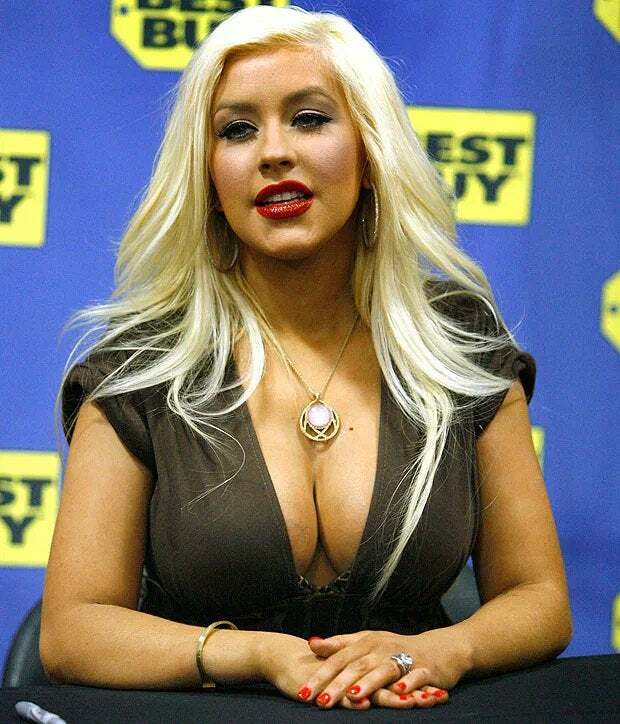 Cleavage of Christina Aguilera