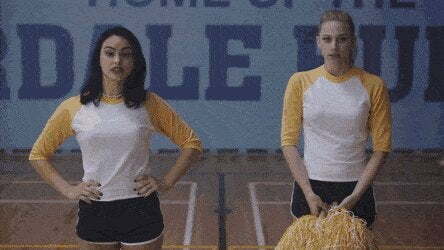 Lili Reinhart And Camila Mendes Kiss Riverdale S01 E01 GIF by Arizona Sweet Tea