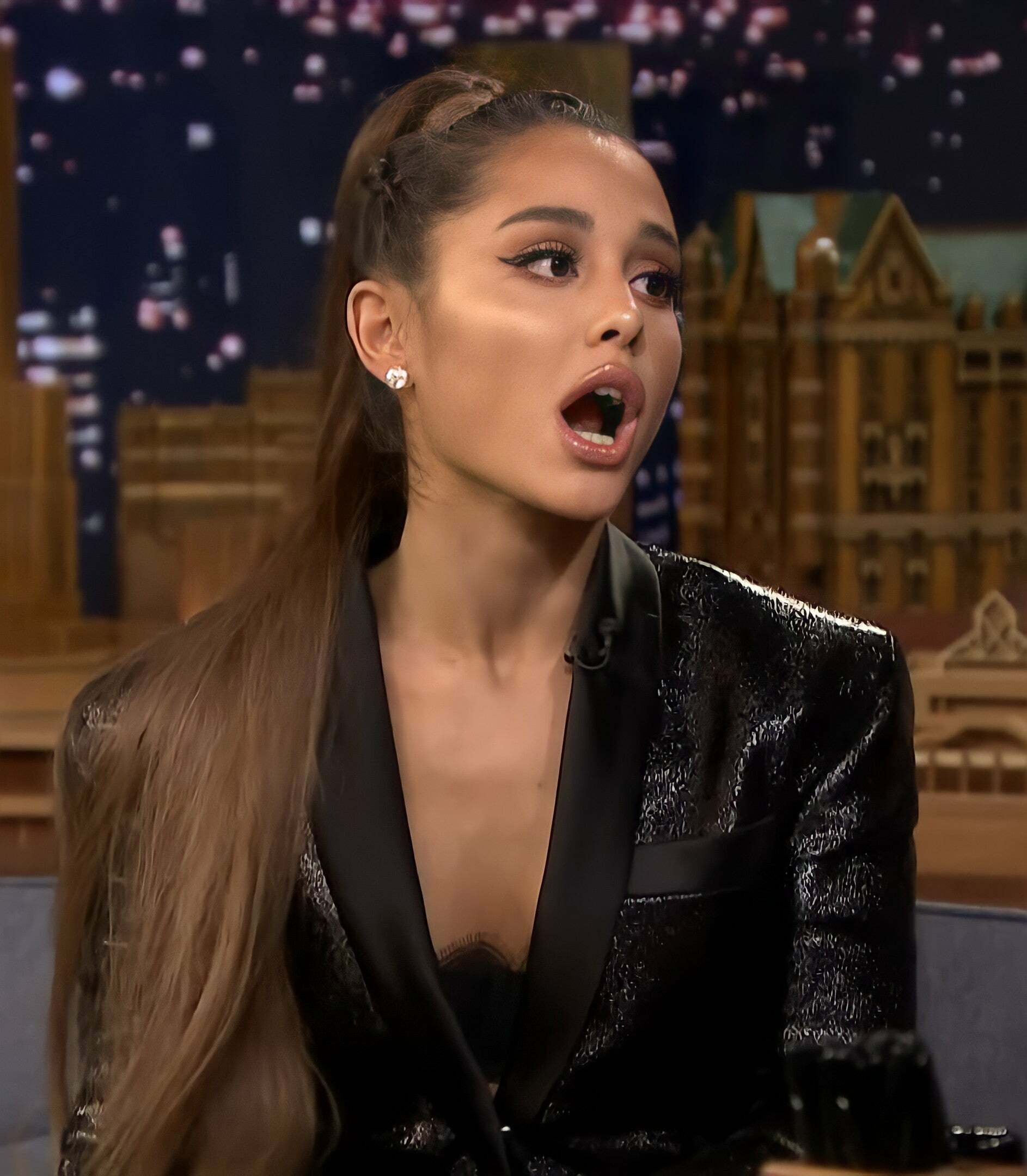 Imagine roughly throat fucking Ariana Grande, pulling out of her warm mouth, rubbing your slimy saliva covered cock all over her pretty face, then ramming your throbbing cock back down her throat until you feed her a thick load of cum