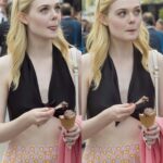 Think Elle Fanning eats nut as greedily as she eats ice cream?