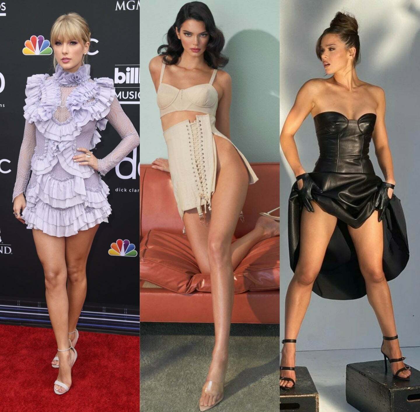 Taylor Swift, Kendall Jenner, Hailee Steinfeld. Pick one set of legs to dry hump until you cum in your shorts!