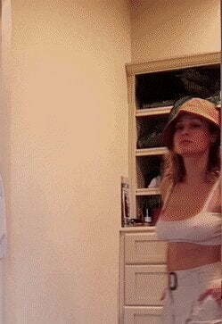 Brie Larson bouncing her perky tits for attention