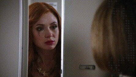 Karen Gillan bra and panties plot in "Selfie"