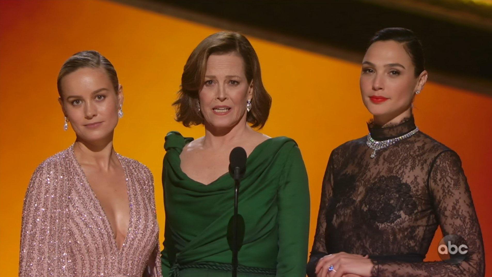 Brie Larson, Sigourney Weaver, & Gal Gadot - a dream foursome