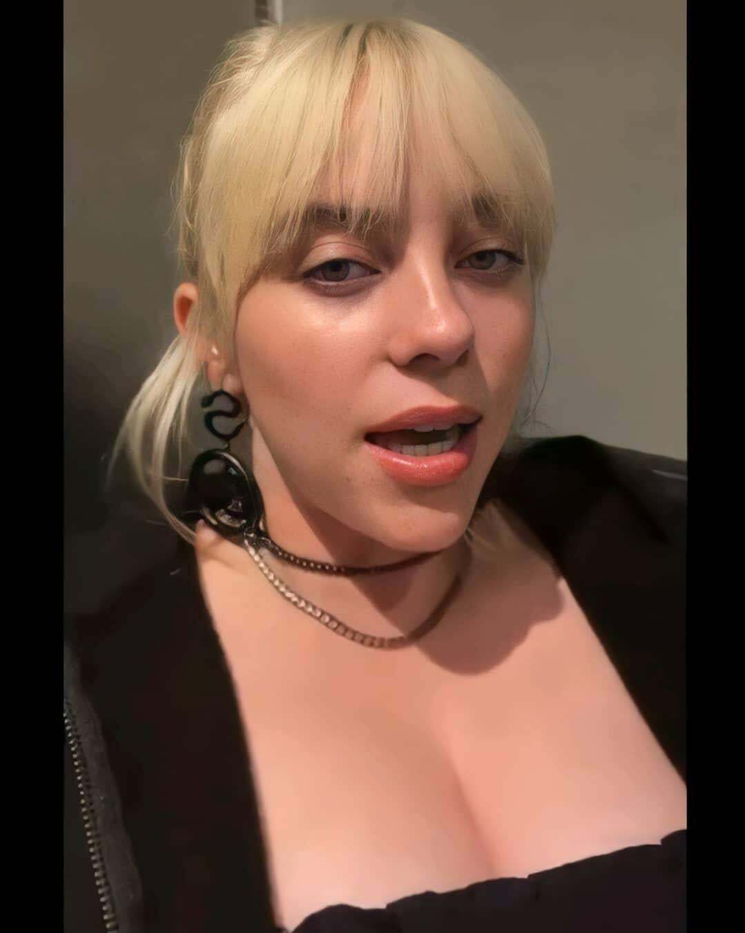 Lets shower Billie Eilish and her ample chest in cum