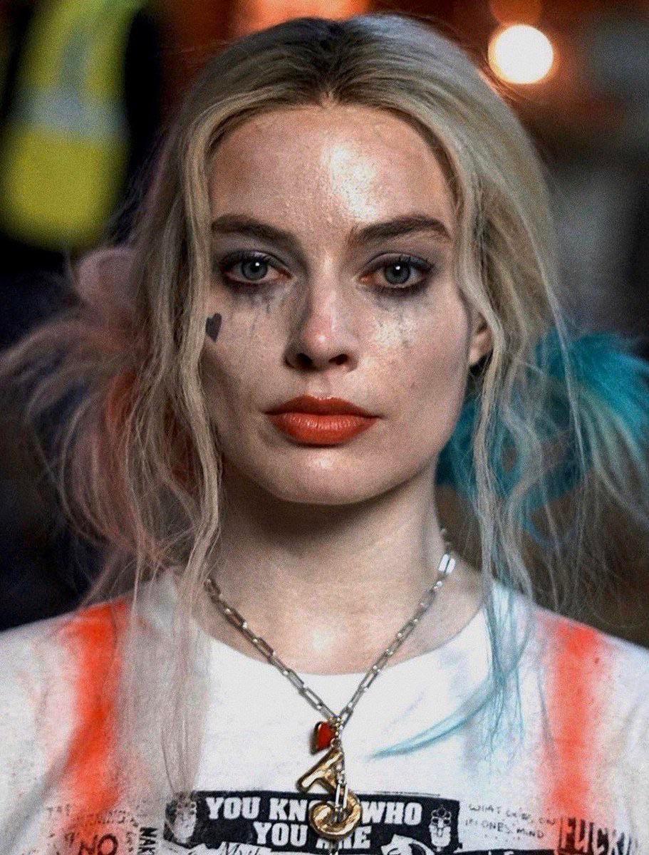 Margot Robbie after stepping out of the exec offices to discuss the Birds Of Prey box-office