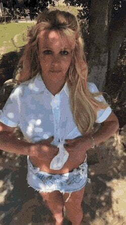 Britney Spears teasing her tits
