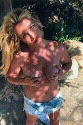 Just Britney Spears posting herself topless and grabbing her tits