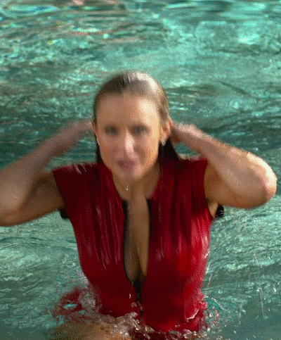 Kristen Bell’s tits in a tight swimsuit