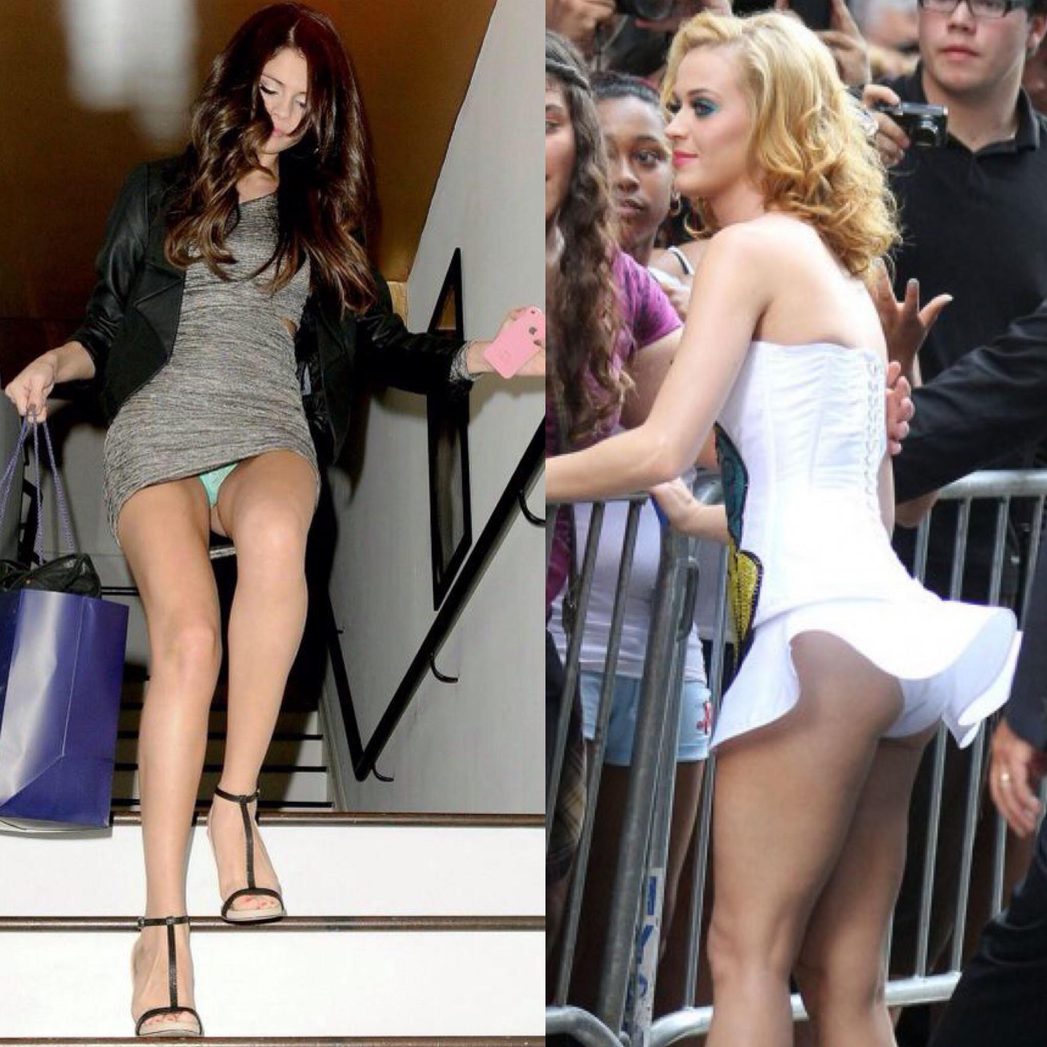 Upskirt Battle Selena Gomez vs Katy Perry