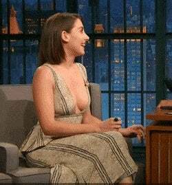 Alison Brie showing off the side