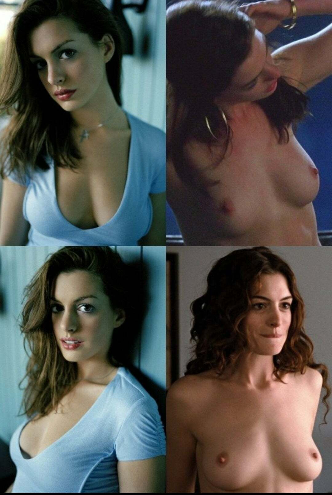 Anne Hathaway on and off