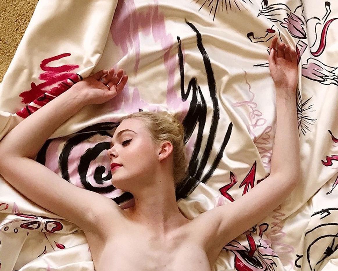 Elle Fanning exhausted after a rough fuck session