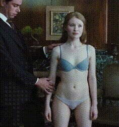 Emily Browning getting inspected in Sleeping Beauty part 2