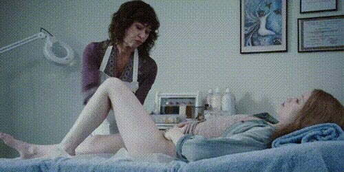 Emily Browning getting waxed in Sleeping Beauty