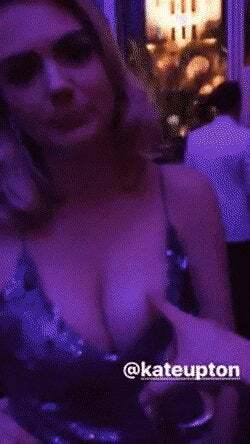 Kate Upton lets fans touch her huge tits