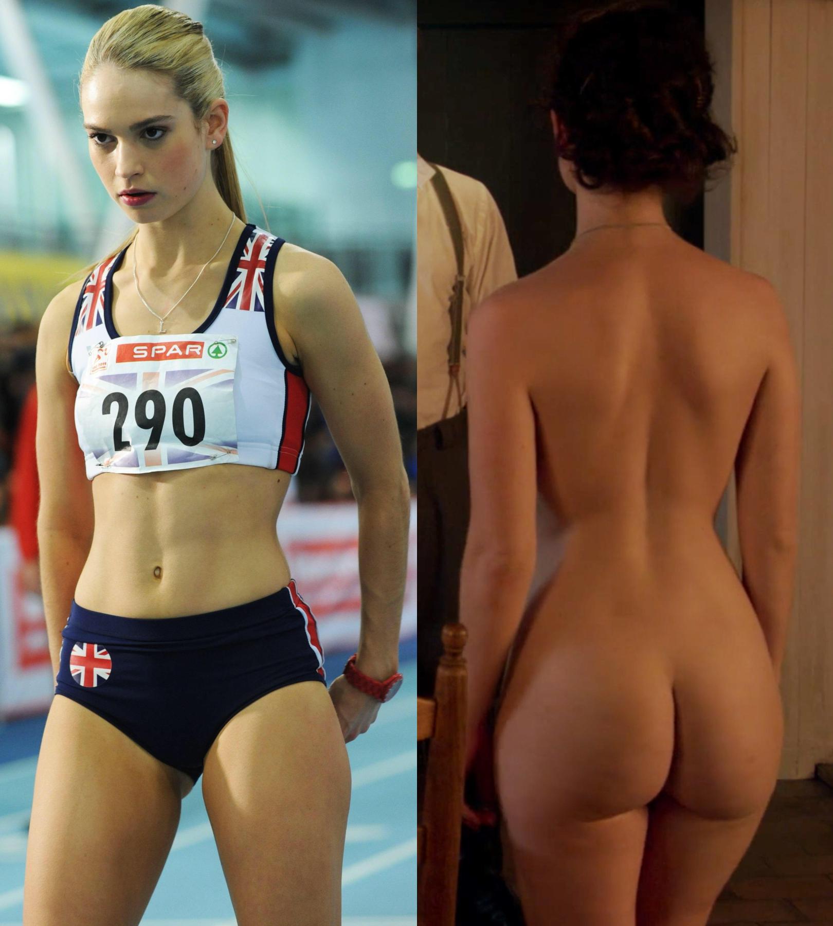 Lily James fit body and nice ass.