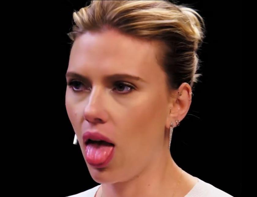 Cute little tongue on Scarlett Johansson dont you agree