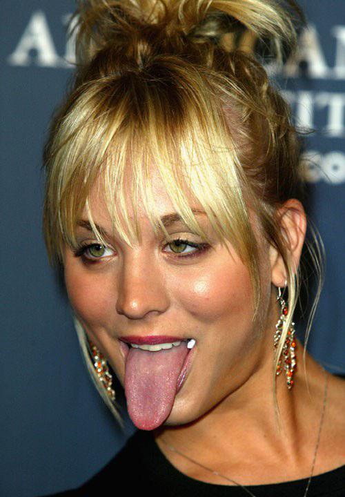 Kaley Cuoco tongue out