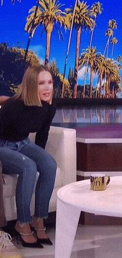 Kristen Bell Showing Off On TV