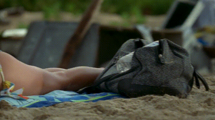 Maggie Grace sun bathes in LOST