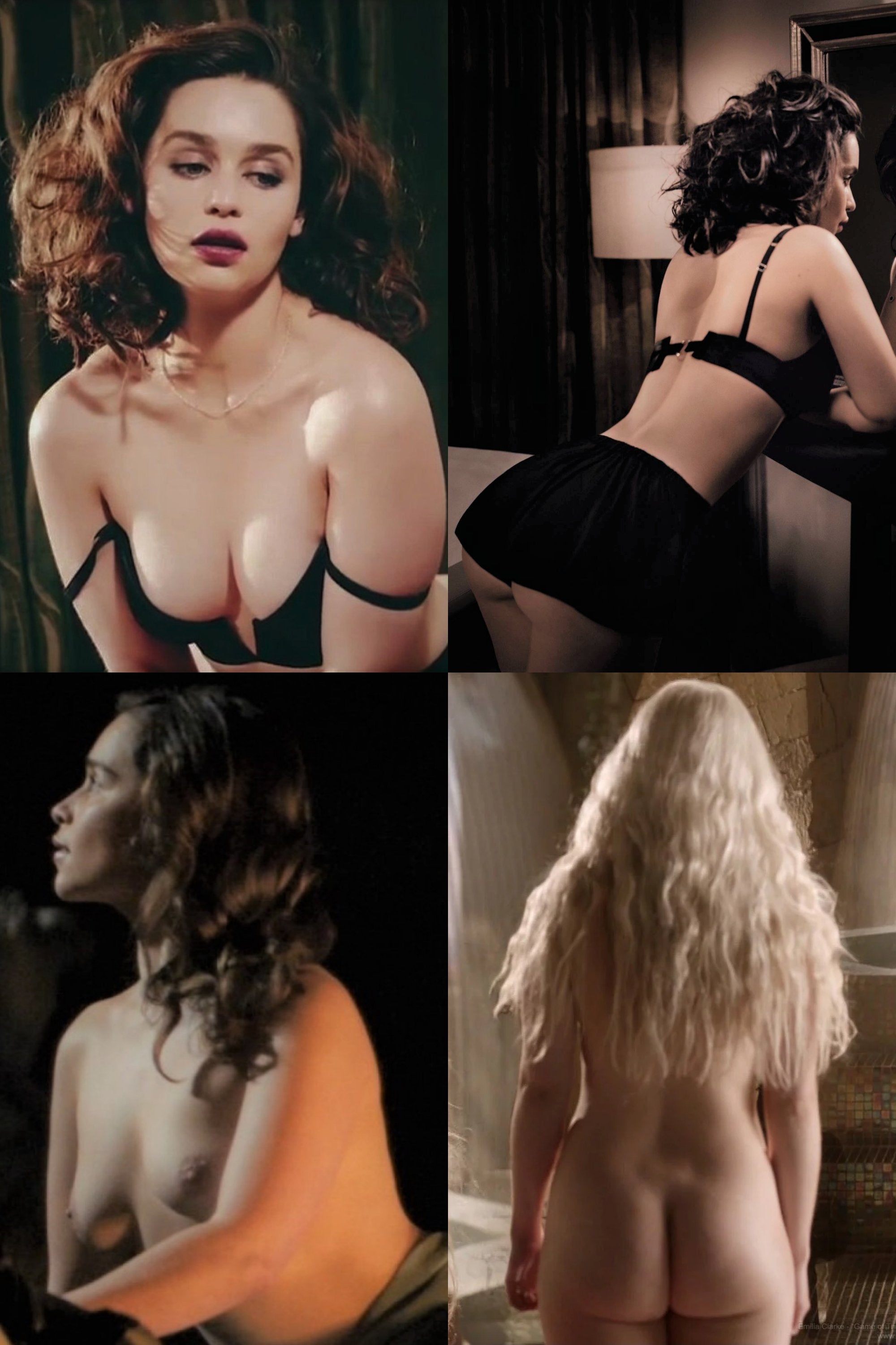 Emilia Clarke front & back On/Off - Nude Celebs