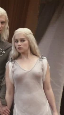Emilia Clarke presents her see through plots in Game of