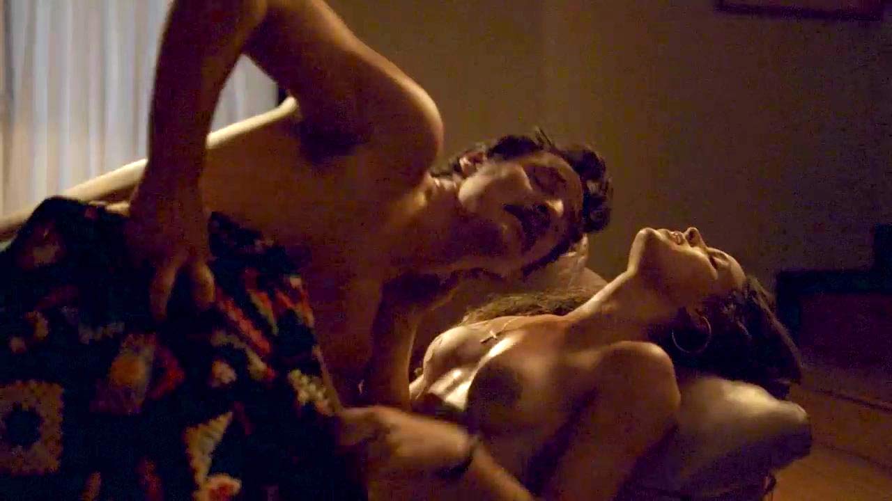 Adria Arjonas pastied boobs in Narcos.jpg