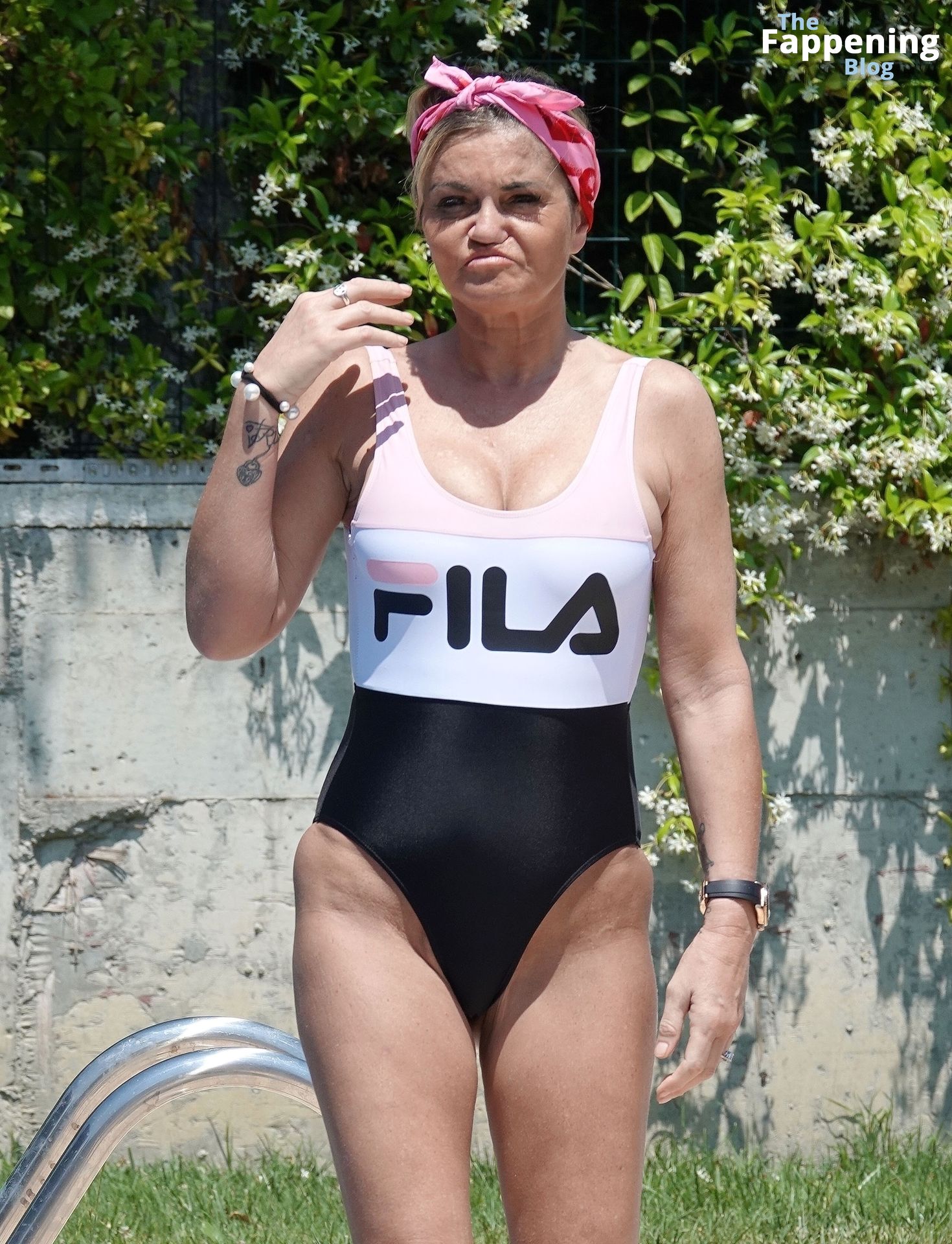 Danniella Westbrook is Pictured Rocking a Fila Swimsuit in Turkey.jpg