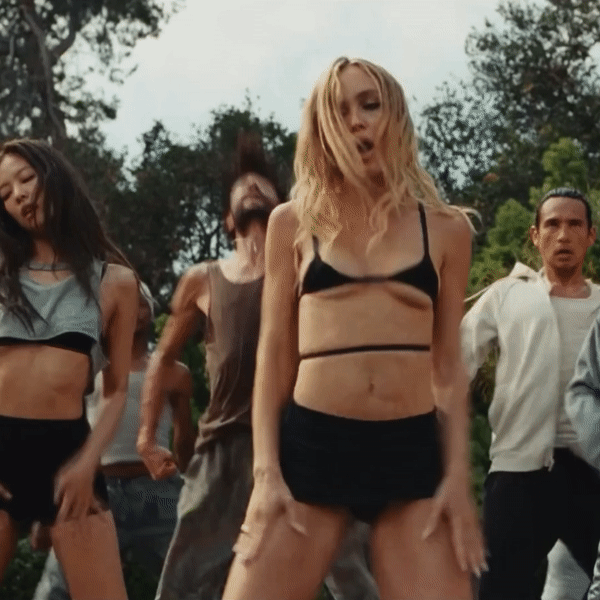 lily rose depp and jennie in the idol.gif