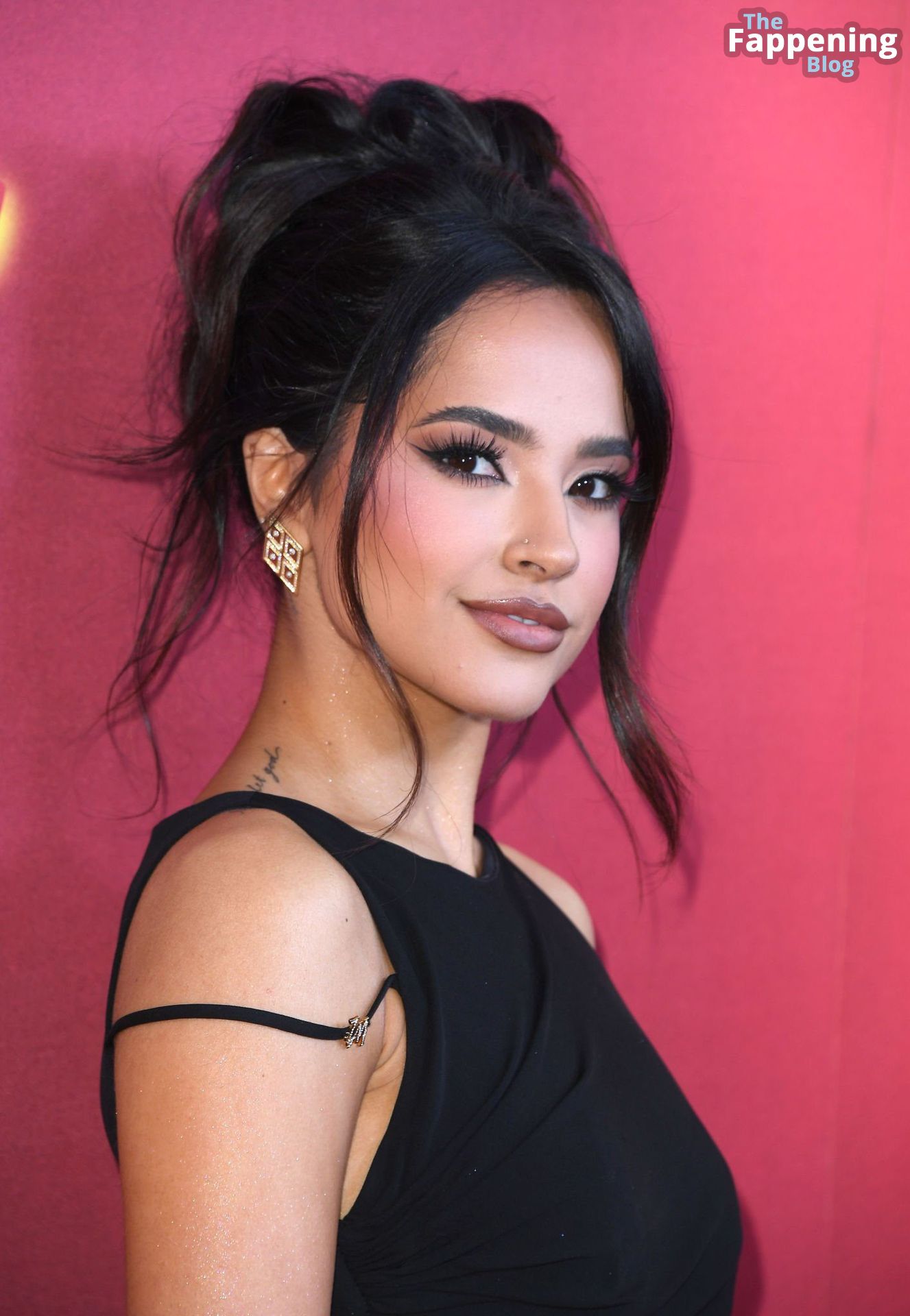 Becky G Looks Pretty in a Black Dress at the.jpg