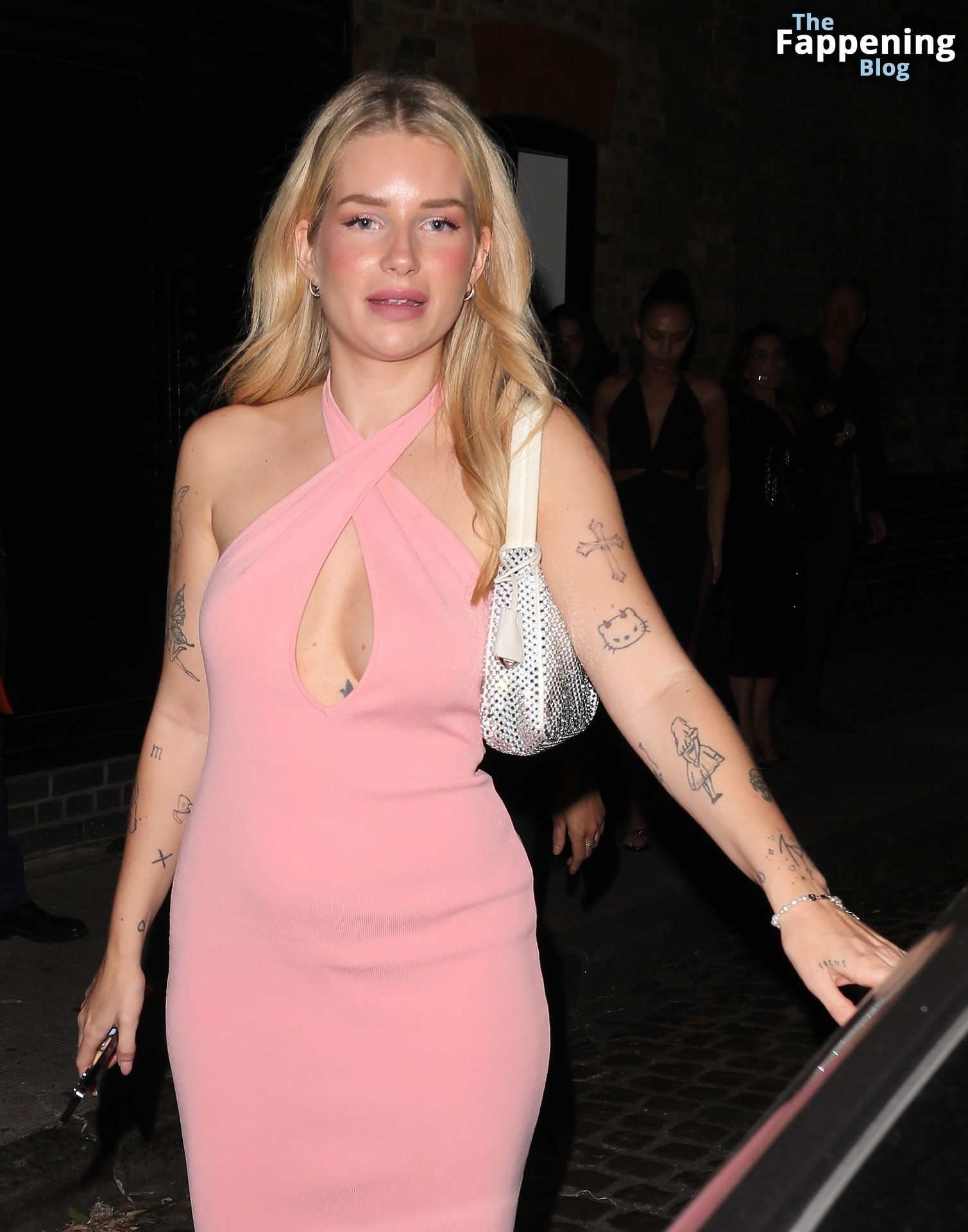 Braless Lottie Moss Stuns in a Pretty Pink Dress as She Exits Louie  Restaurant (32 Photos) - Nude Celebs