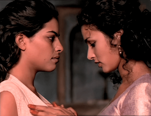 Indira Verma and Sarita Choudhary lesbian sene in Kamasutra A.gif