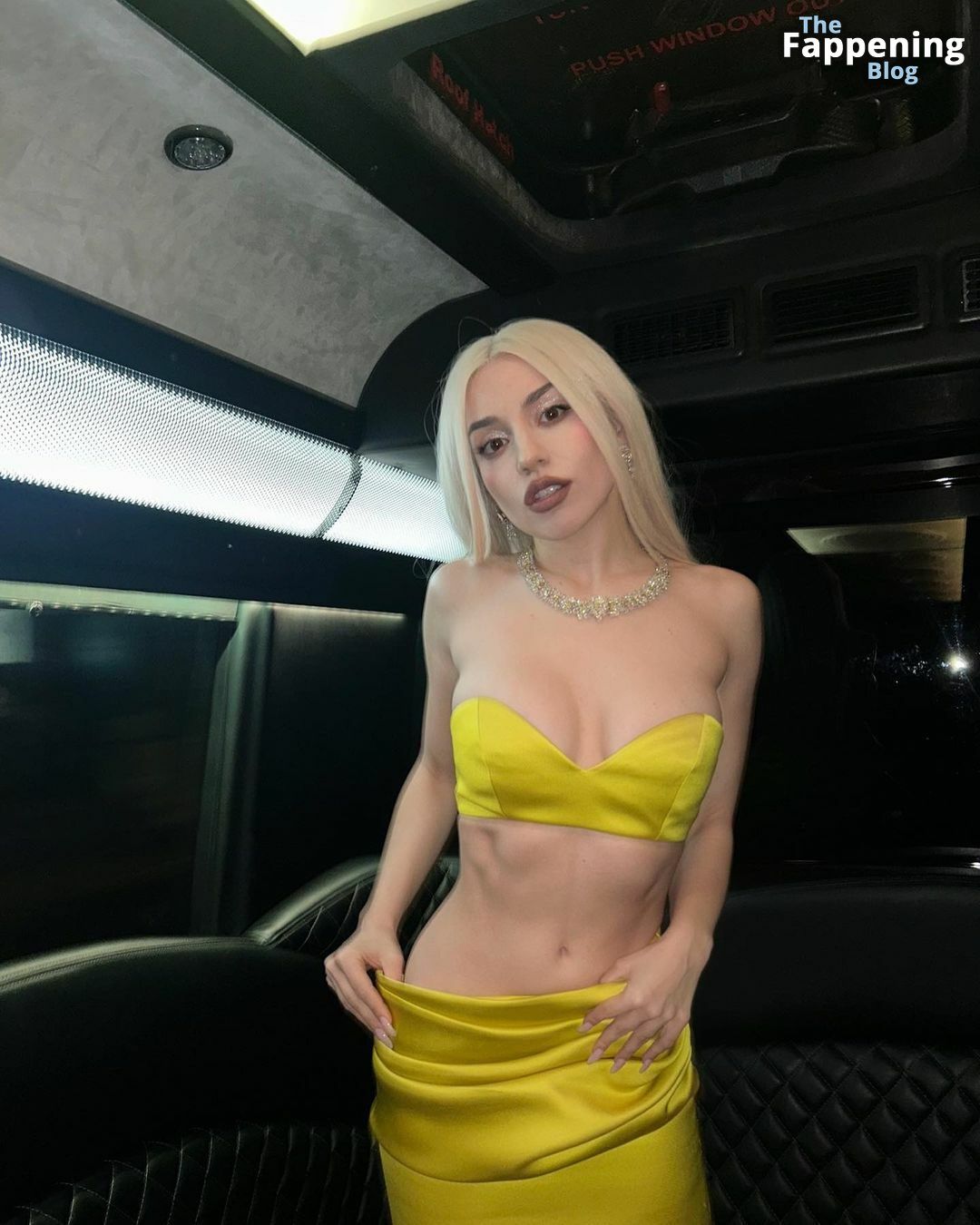 Ava Max Flaunts Her Sexy Figure in a Strapless Yellow.jpg